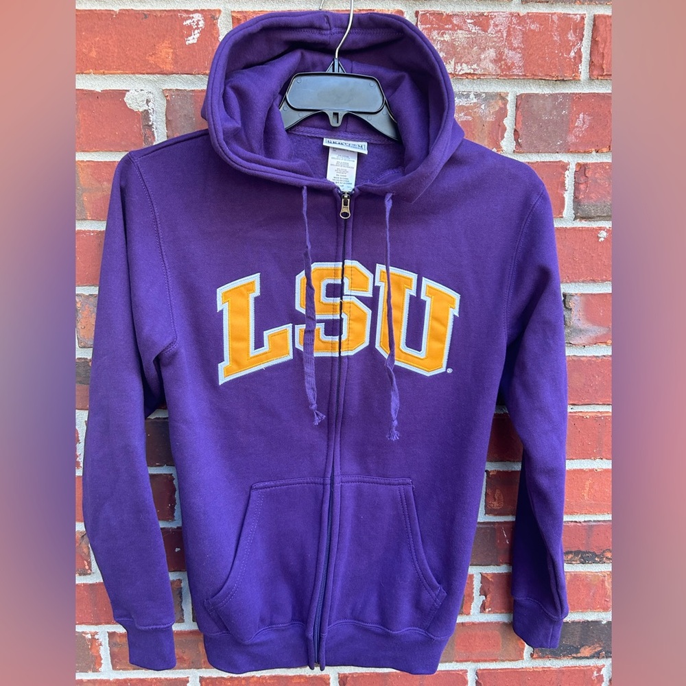 Section 101 by Majestic LSU Tigers Full Zip Hooded S Jacket Stitched Lettering